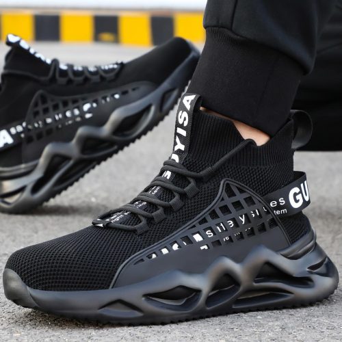 Tmax Schuhe Arbeitsstiefel Atmungsaktiv Hoch Sicherheitsschuhe Schwarz