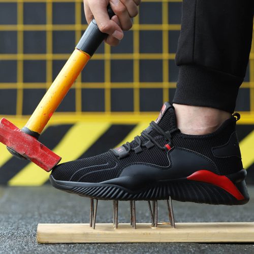 Tmax Schuhe Leichte Atmungsaktive Arbeitsschuhe Schwarz/Rot